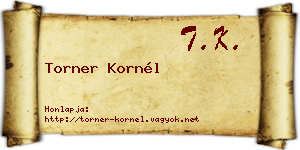 Torner Kornél névjegykártya